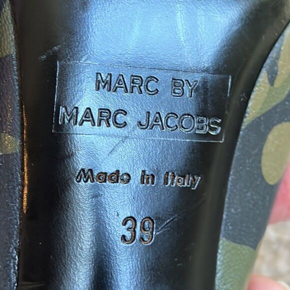 MARC JACOBS HEELS CAMO SLINGBACK PUMPS LEATHER MADE IN ITALY SIZE 39 - Picture 9 of 16